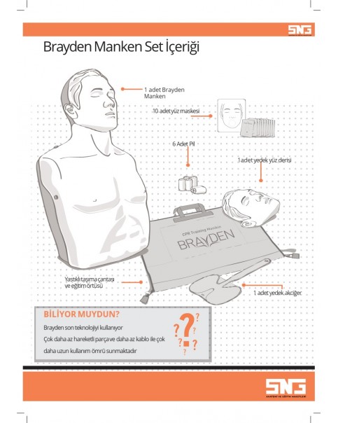 Brayden Yetişkin Led Işıklı CPR Mankeni